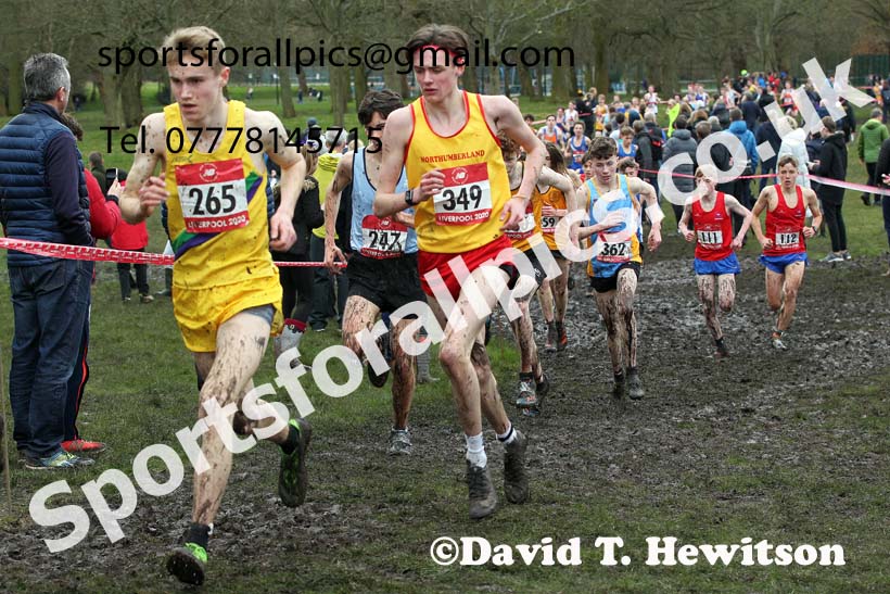 Intermediate boys, 2020 New Balance English Schools Champs., Sefton Park, Liverpool. Photo: David T. Hewitson/Sports for All Pics